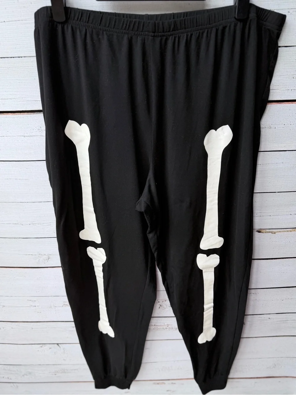 Women’s Black Skeleton Pajama Set - Long Sleeve Top & Pants